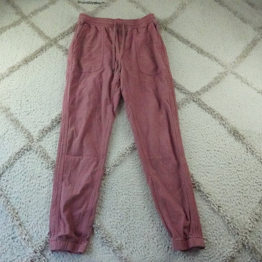 Athleta Farallon Joggers Womens Small Pink Pull On Drawstring Gym Casual READ